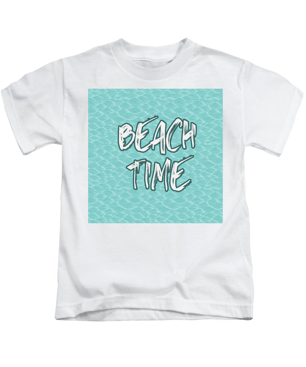Beach Towels Kids T-Shirt featuring the photograph Beach time #1 by Thomas Leparskas