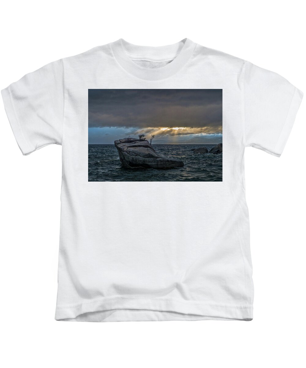 Lake Kids T-Shirt featuring the photograph Breaking light #1 by Martin Gollery