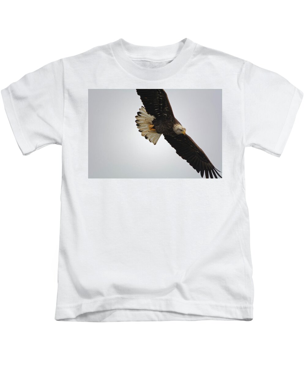 Eagle Kids T-Shirt featuring the photograph Gliding #1 by Peter Ponzio