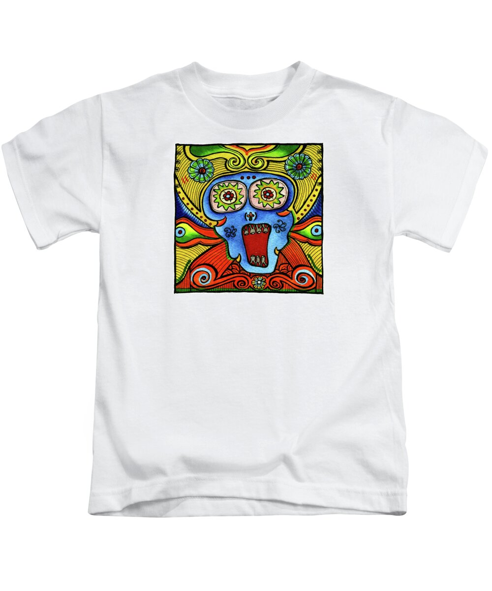 Paintings Kids T-Shirt featuring the painting Jester Patty by Dar Freeland