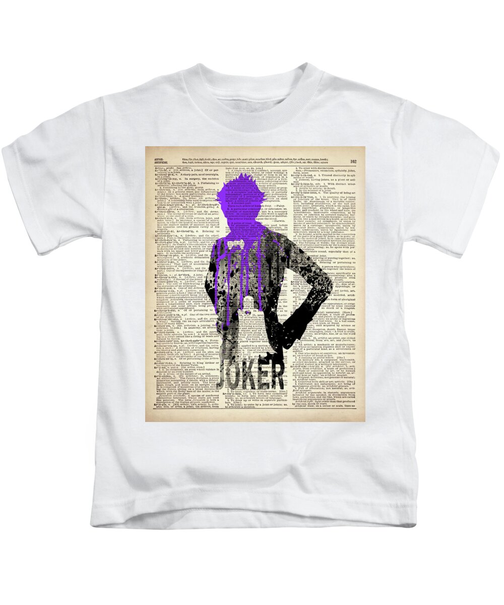 Superheroes Kids T-Shirt featuring the painting Joker #1 by Art Popop