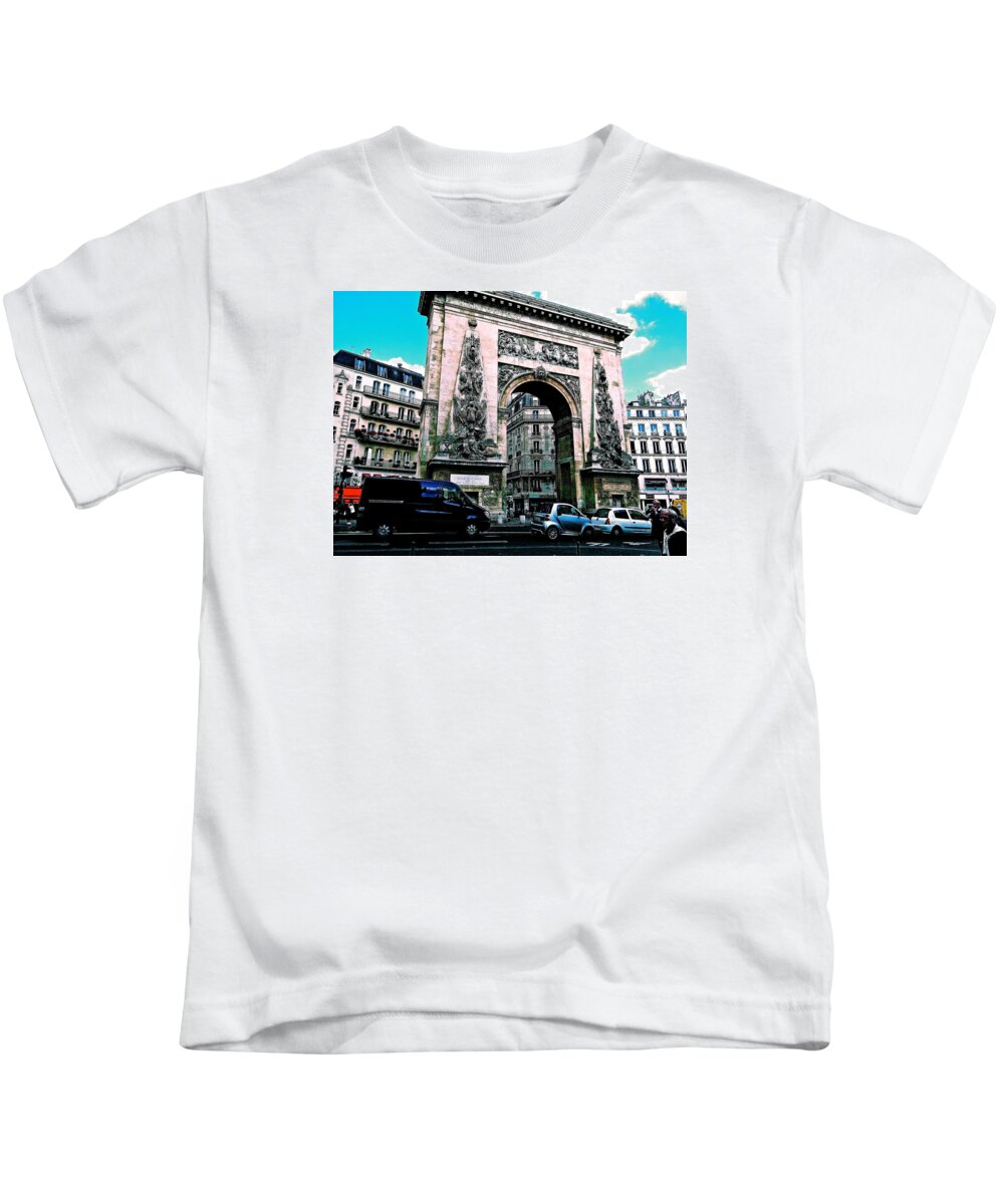 Paris Kids T-Shirt featuring the photograph Port Saint Denis #2 by Ira Shander