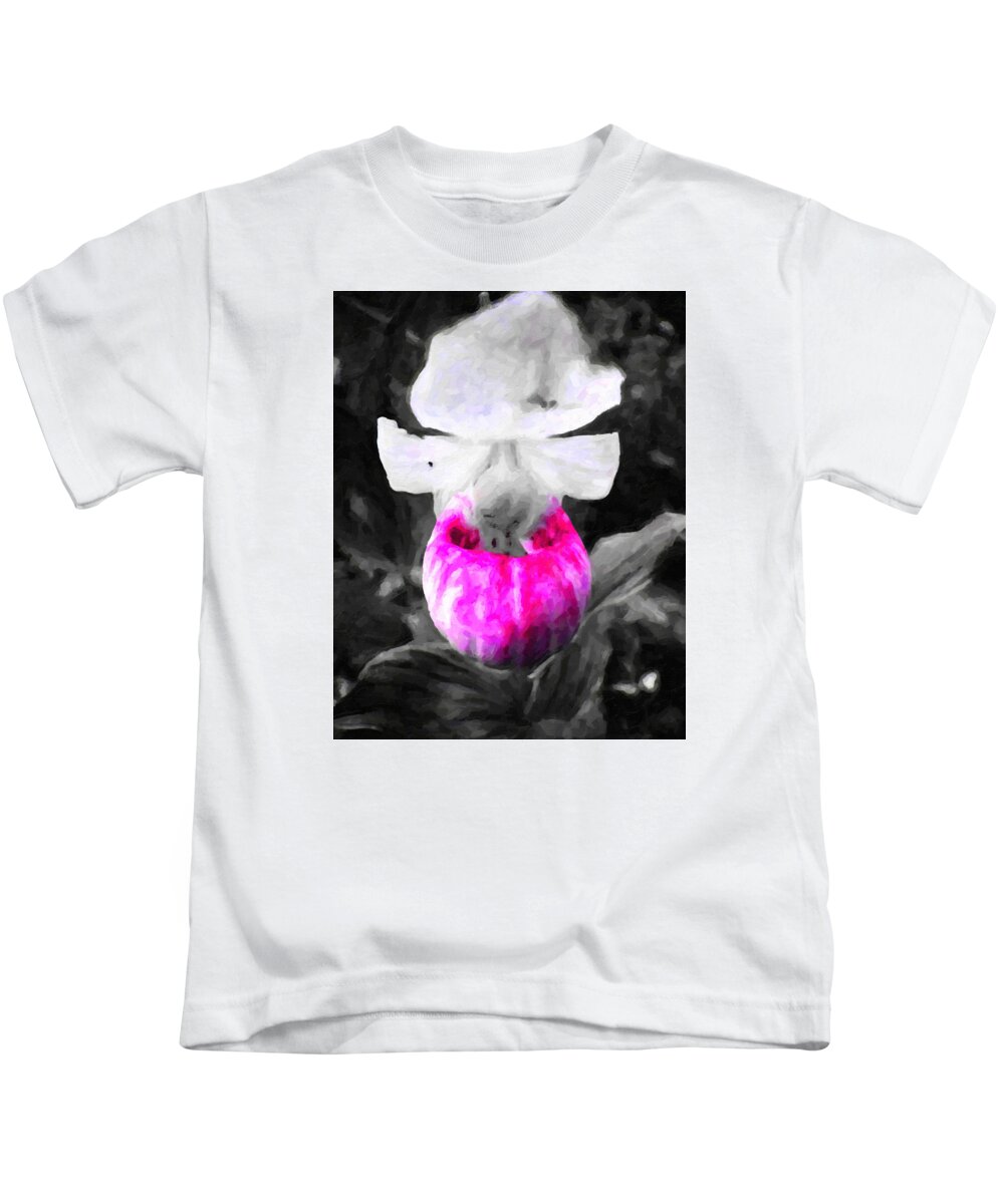 Pink Kids T-Shirt featuring the painting Pretty in Pink #1 by Prince Andre Faubert