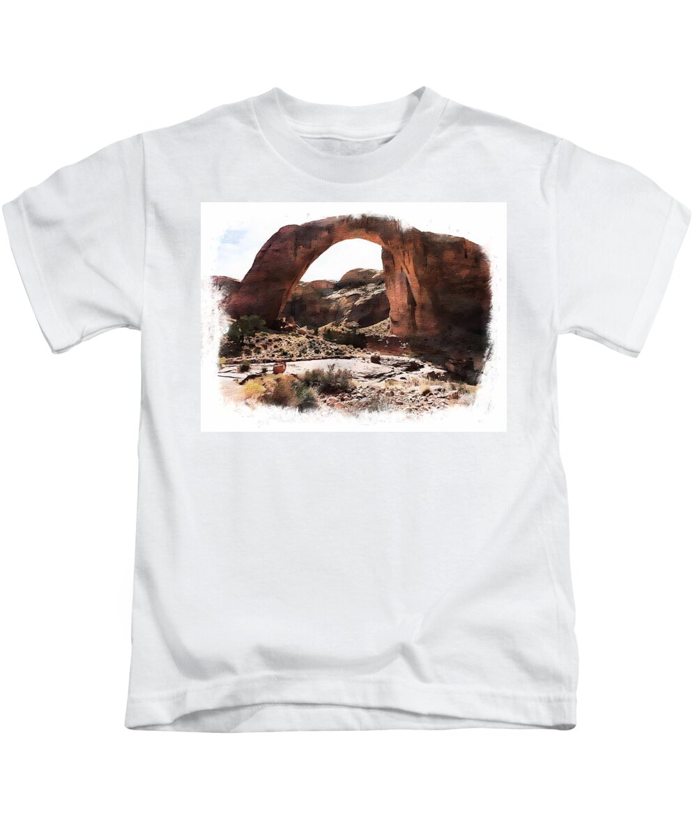 United States Kids T-Shirt featuring the photograph Rainbow Bridge National Monument #1 by Joseph Hendrix