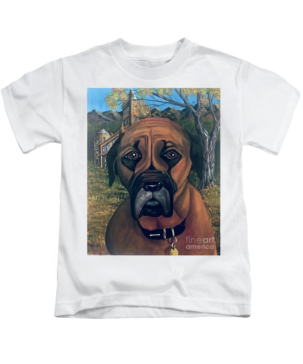 Scyleia Kids T-Shirt featuring the painting Scyleia by Mastiff Studios