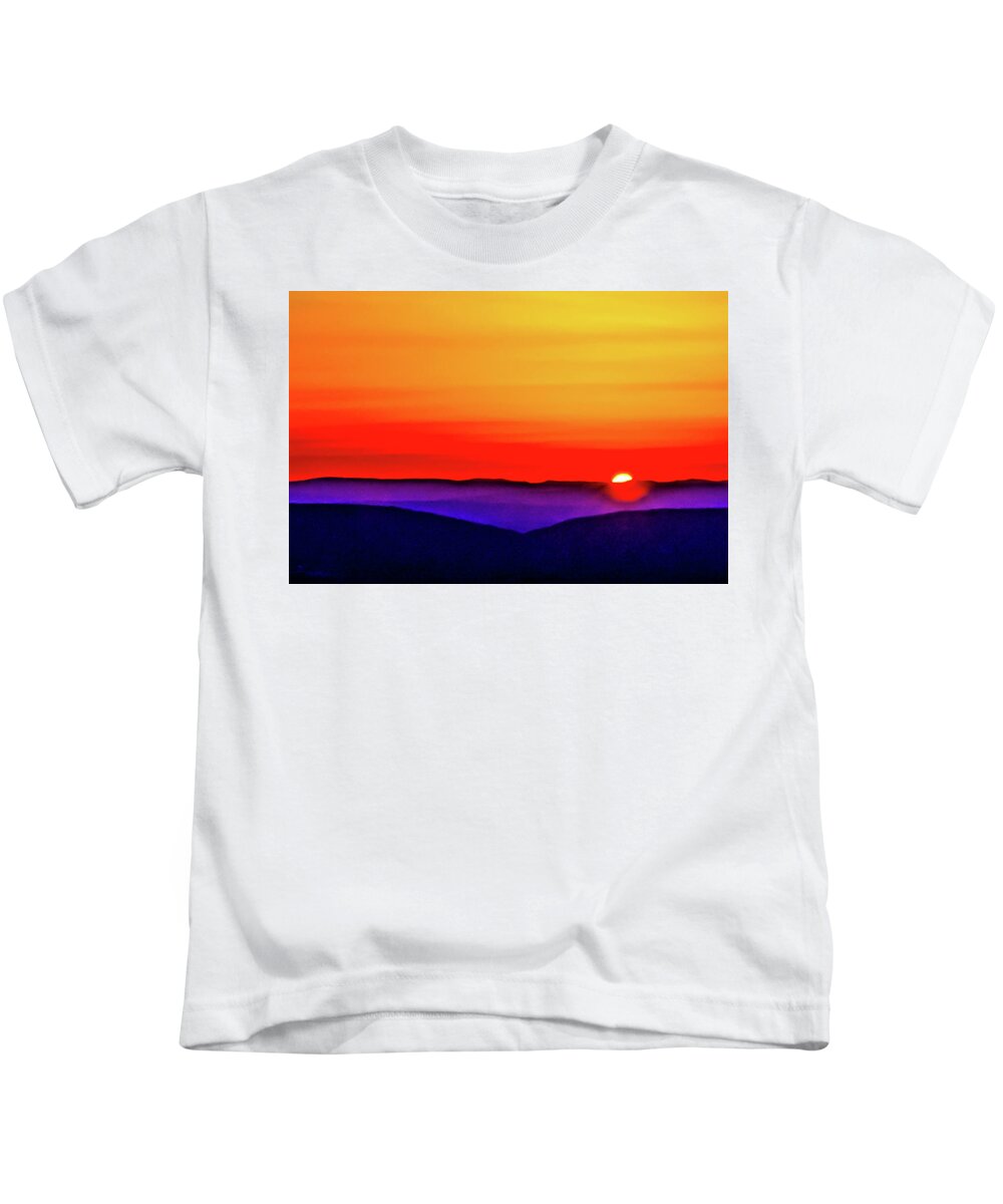 Shenandoah Valley Kids T-Shirt featuring the photograph Shenandoah Valley Sunset #1 by Louis Dallara