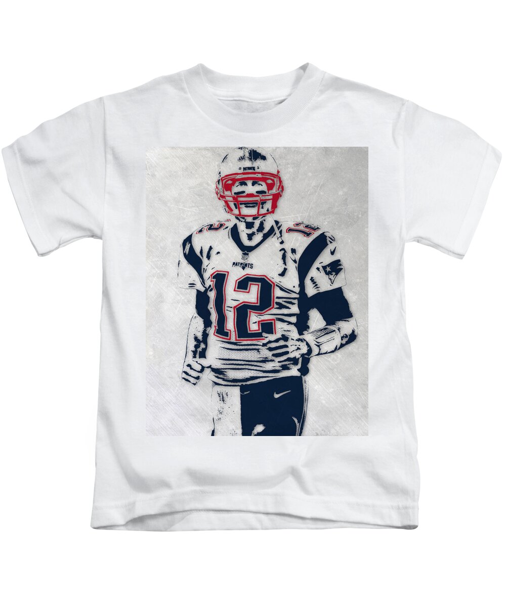 Tom Brady New England Patriots Pixel Art 5 Kids T-Shirt