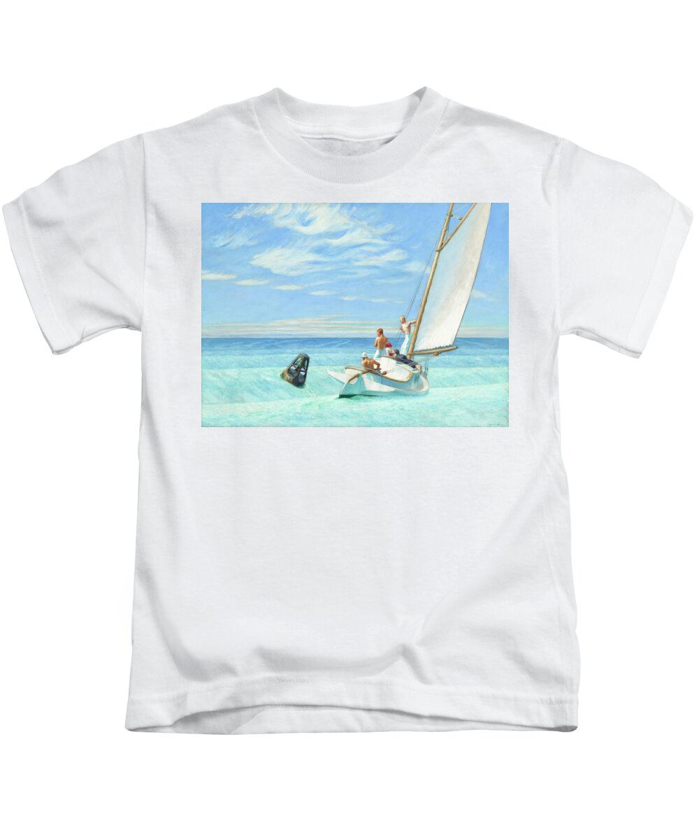Hopper Kids T-Shirt featuring the painting Ground Swell #2 by Edward Hopper