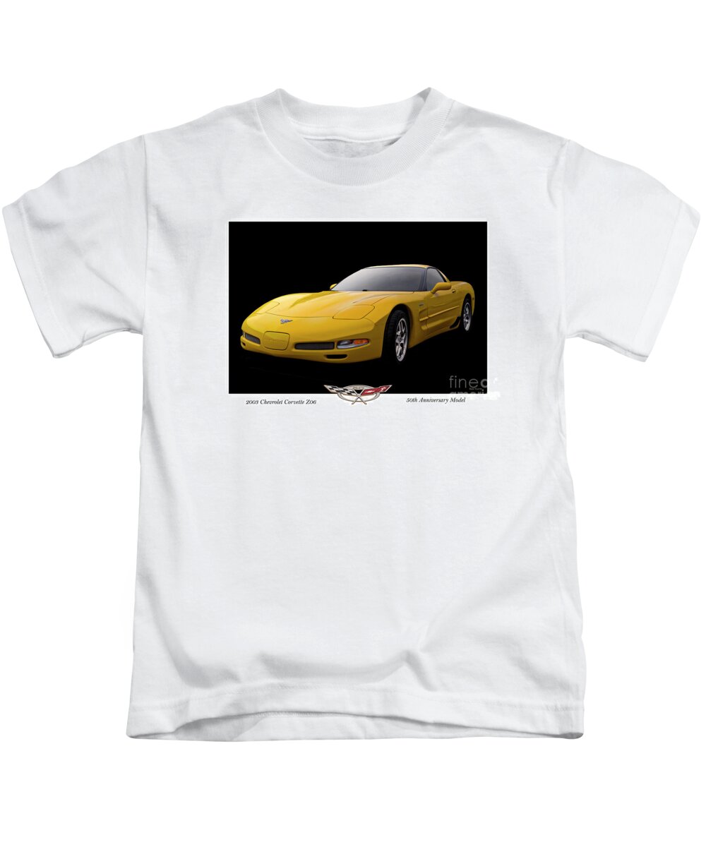 Auto Kids T-Shirt featuring the photograph 2003 Corvette Z06 50th Anniversary Model by Dave Koontz