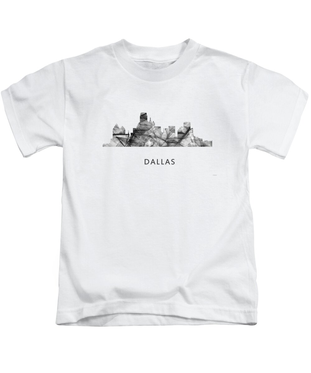 Dallas Texas Skyline Kids T-Shirt featuring the digital art Dallas Texas Skyline #5 by Marlene Watson