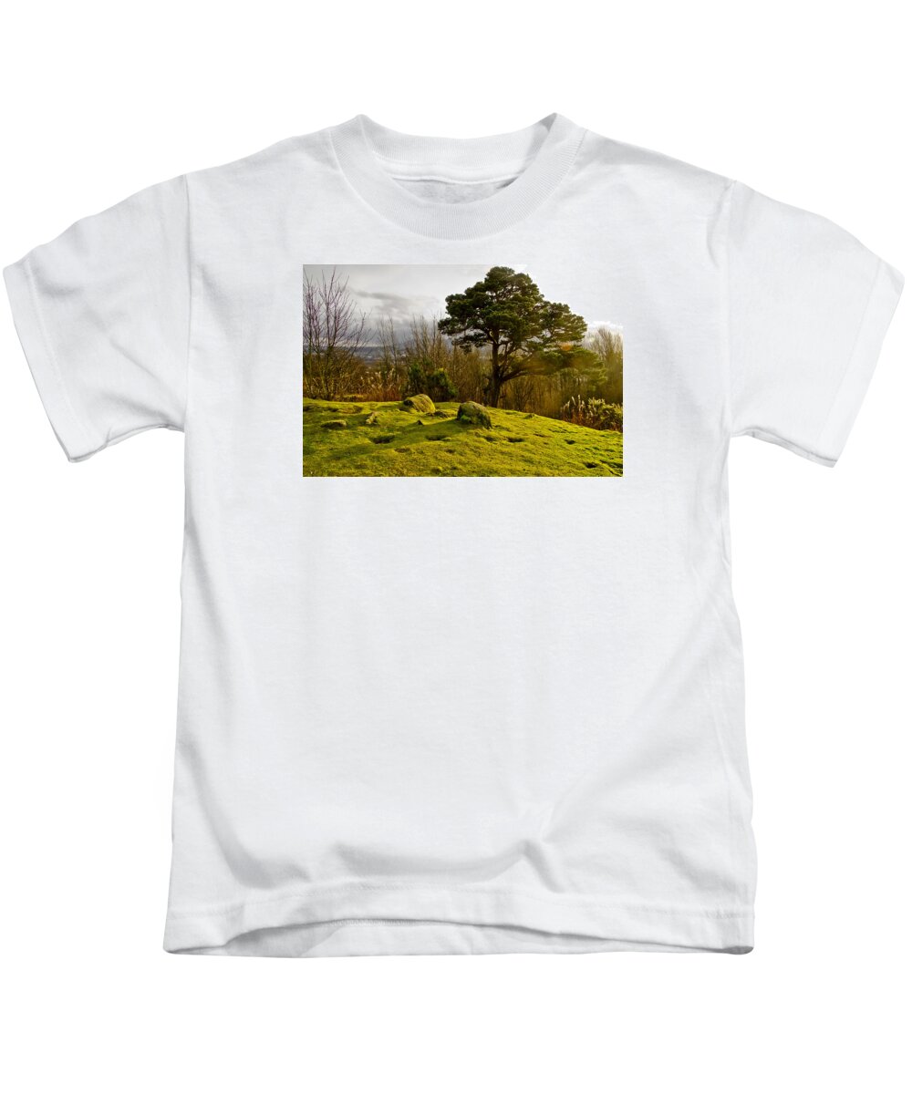 Pine Kids T-Shirt featuring the photograph A bit of sun for the lonely pine. by Elena Perelman