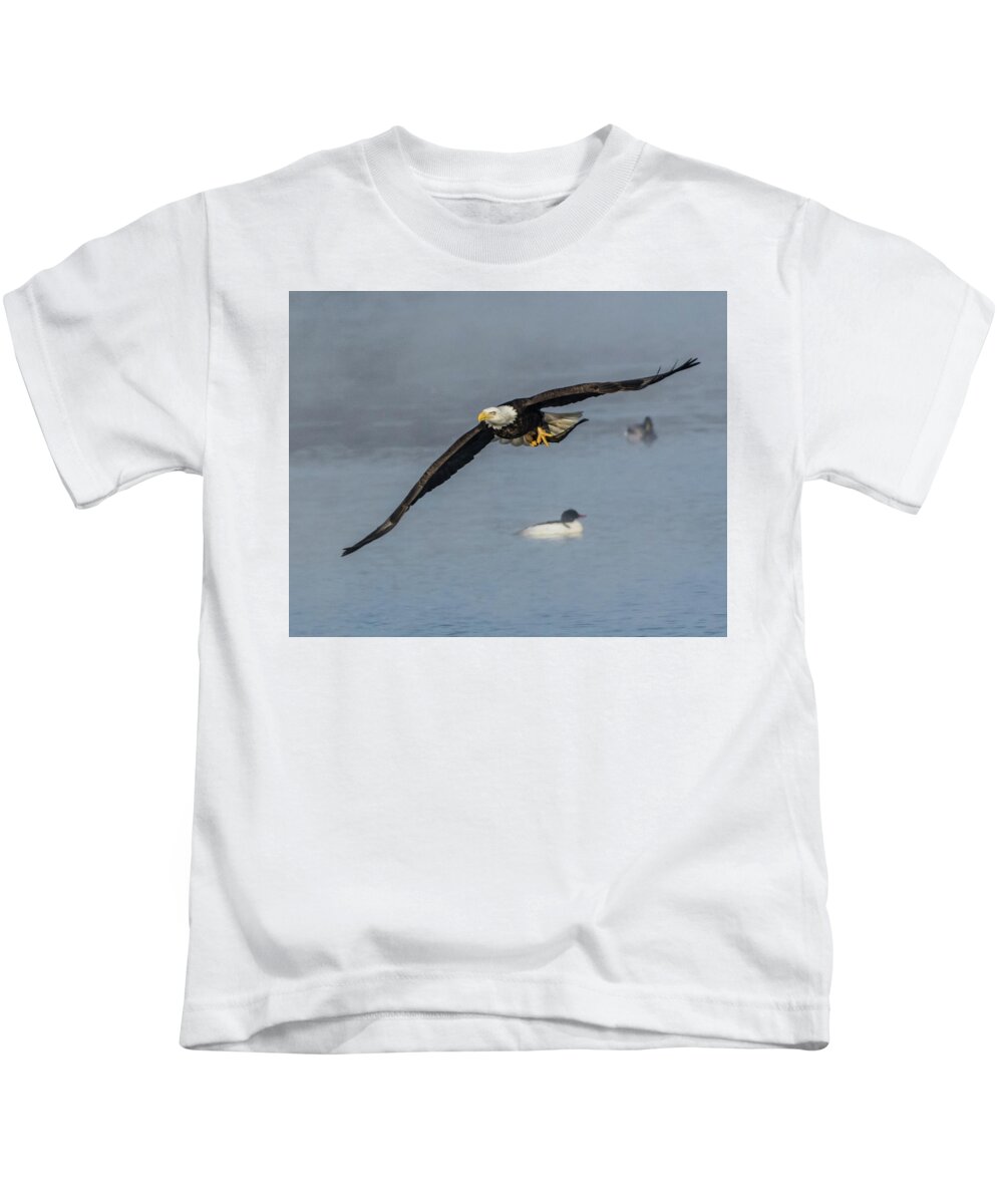 Bald Eagle Kids T-Shirt featuring the photograph A Nice Catch by Michael Hall