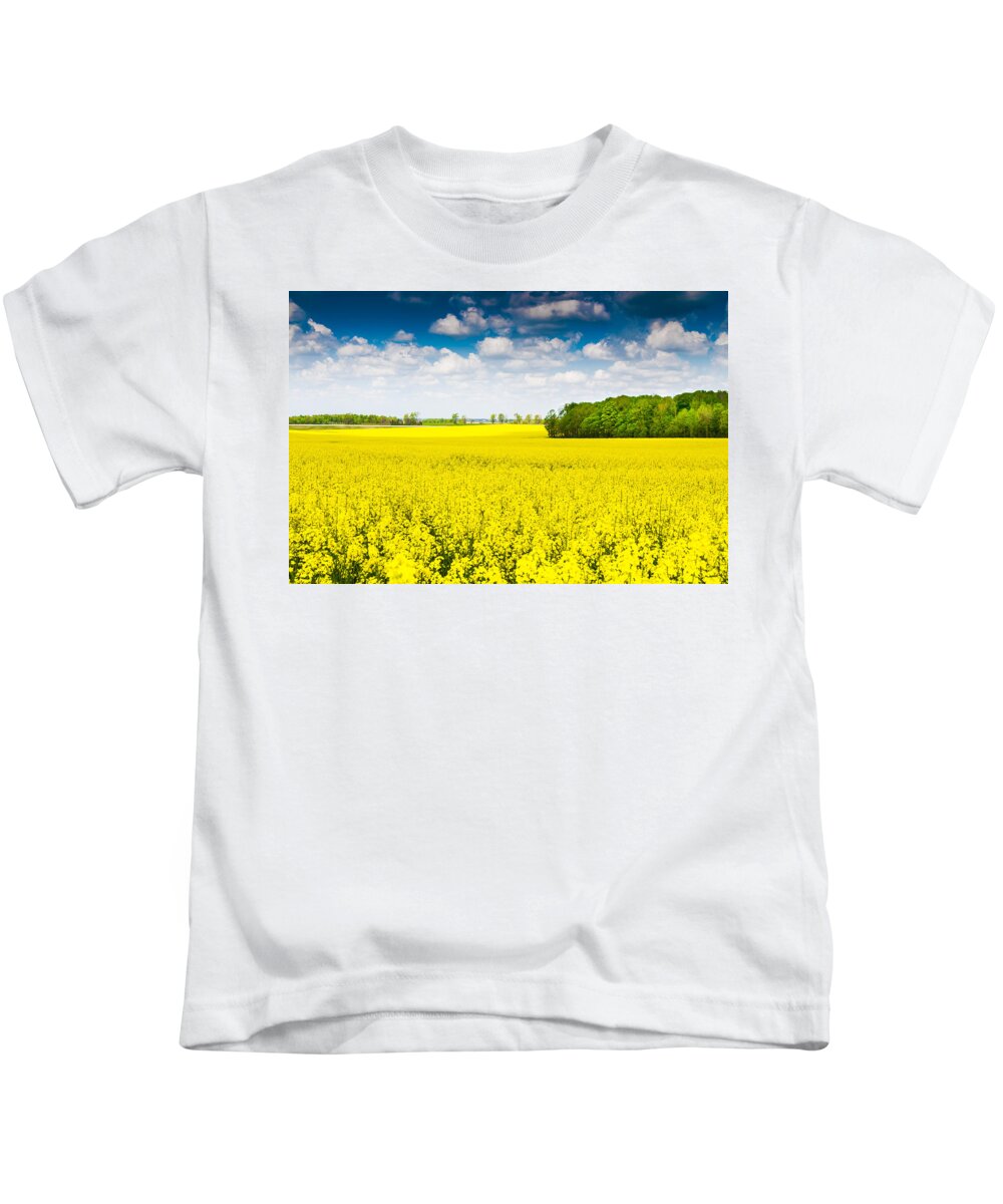 Canola Kids T-Shirt featuring the photograph A Sea of Yellow by Brent Buchner