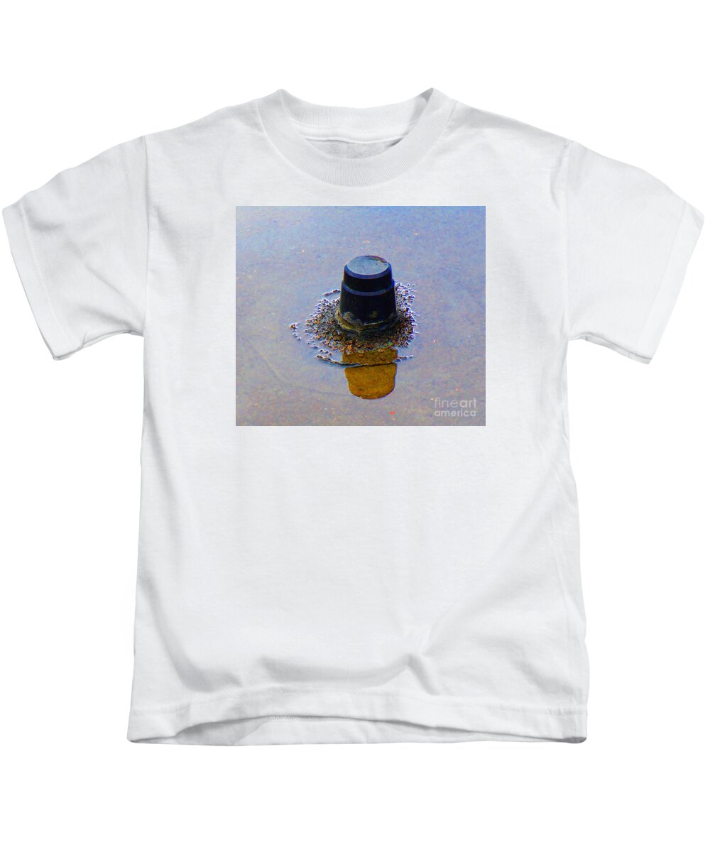  Kids T-Shirt featuring the photograph Abstract 4 Brown Reflection from Blue Cap by David Frederick