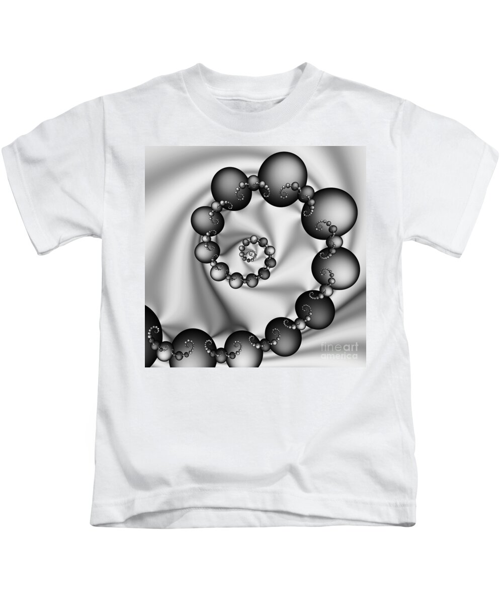 Scientific Art Kids T-Shirt featuring the digital art Abstract 537 BW by Rolf Bertram