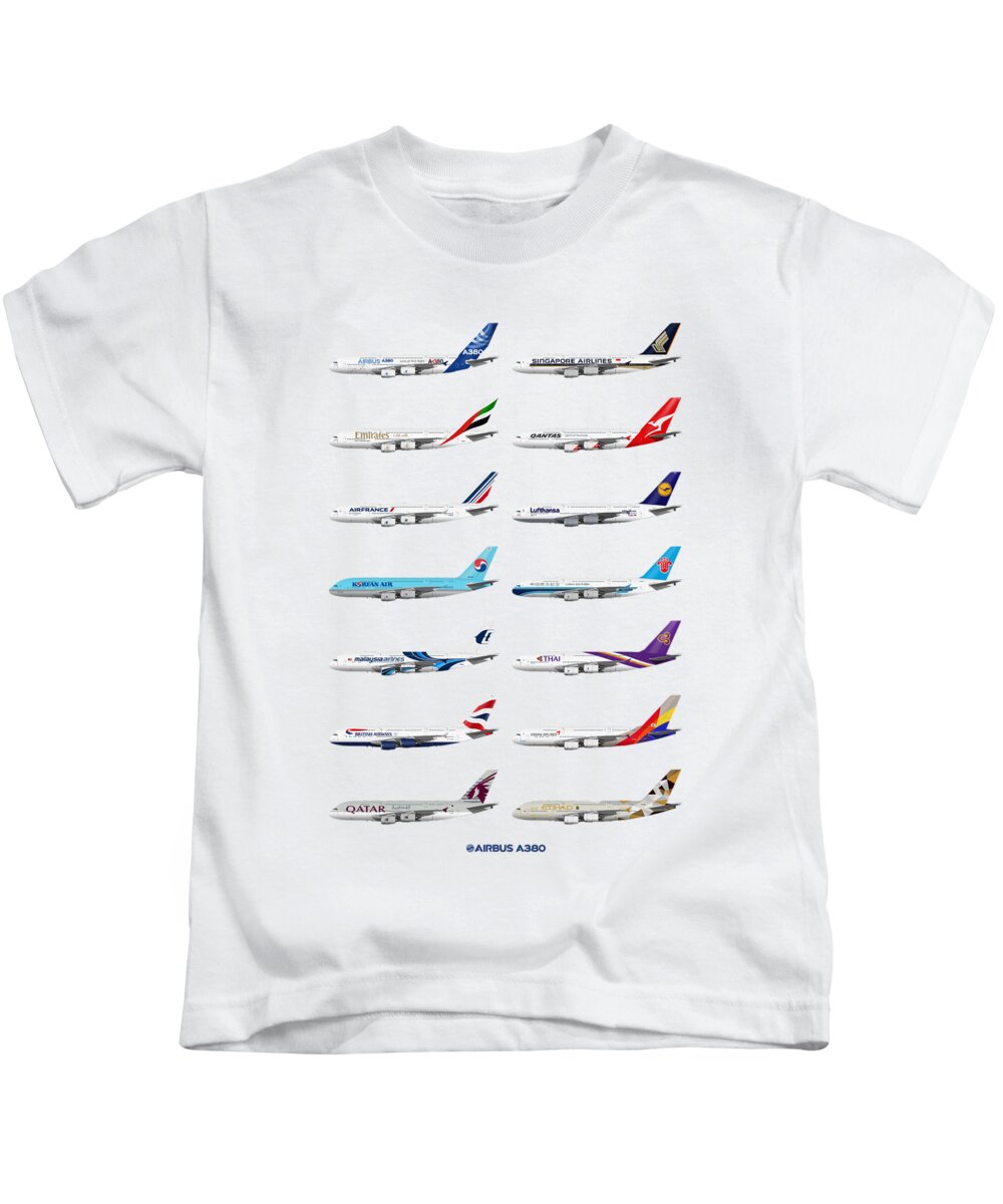 A380 Illustration Kids T-Shirt Steve H Photography - Pixels