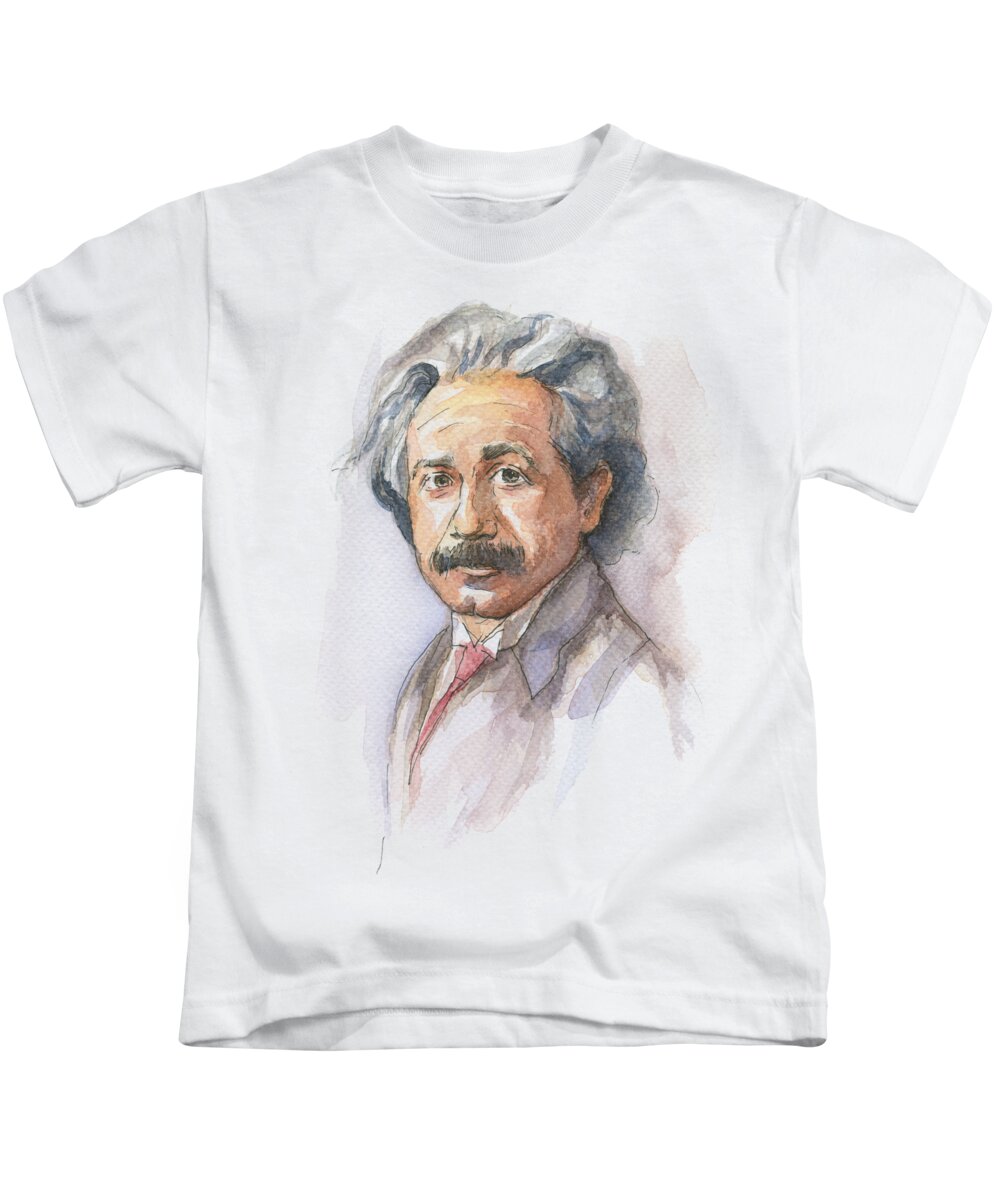Albert Einstein Kids T-Shirt by Shvartsur - Fine Art