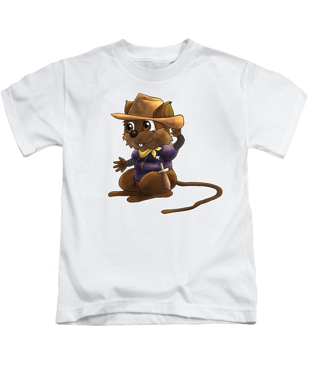  Buffalo Bill And The Pony Express Kids T-Shirt featuring the painting Deputy Alfred by Reynold Jay
