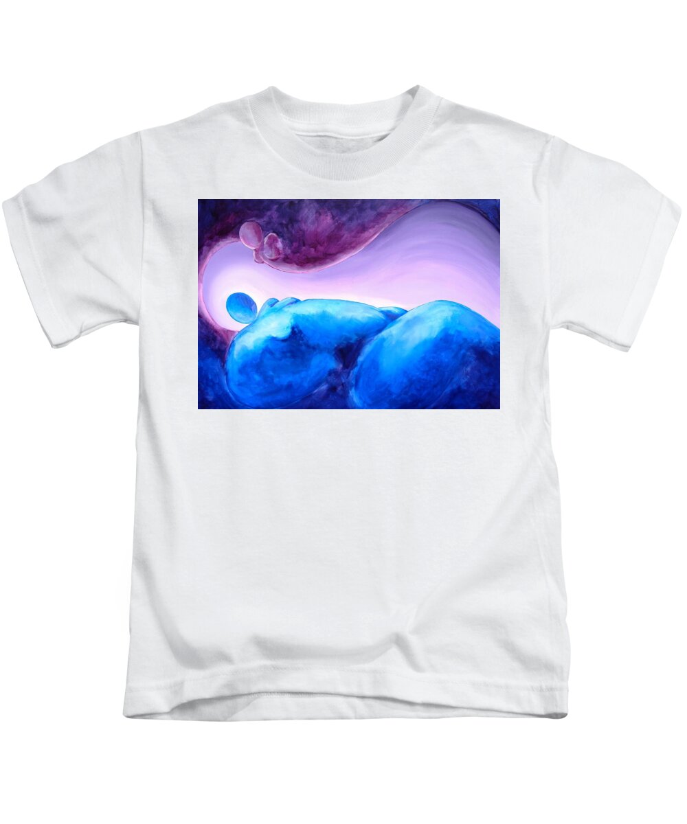 Blue Kids T-Shirt featuring the painting Always... In my dreams by Jennifer Hannigan-Green