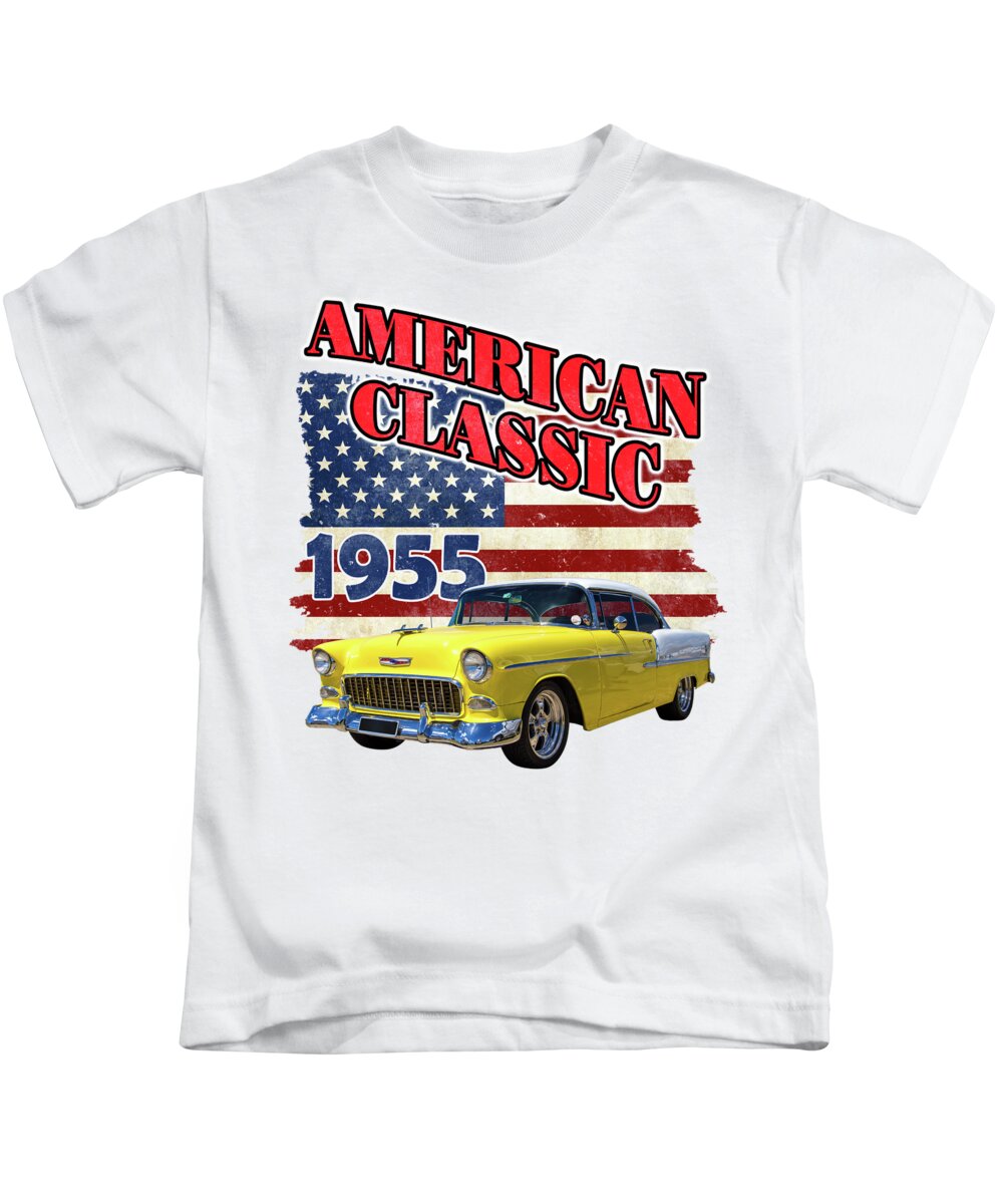 Car Kids T-Shirt featuring the photograph American Classic 1955 by Keith Hawley