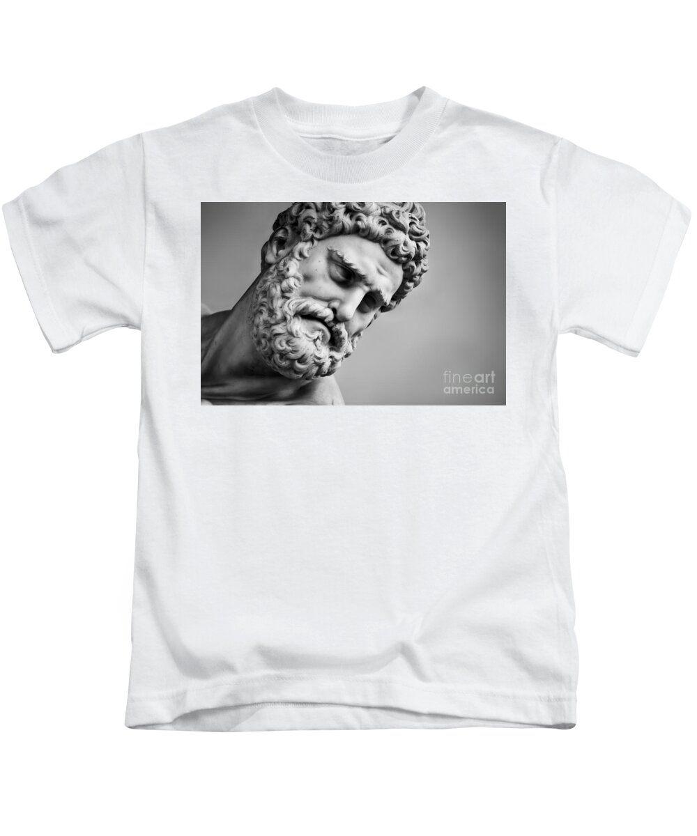 Ancient Kids T-Shirt featuring the photograph Ancient sculpture of Hercules and Nessus. Florence, Italy by Michal Bednarek