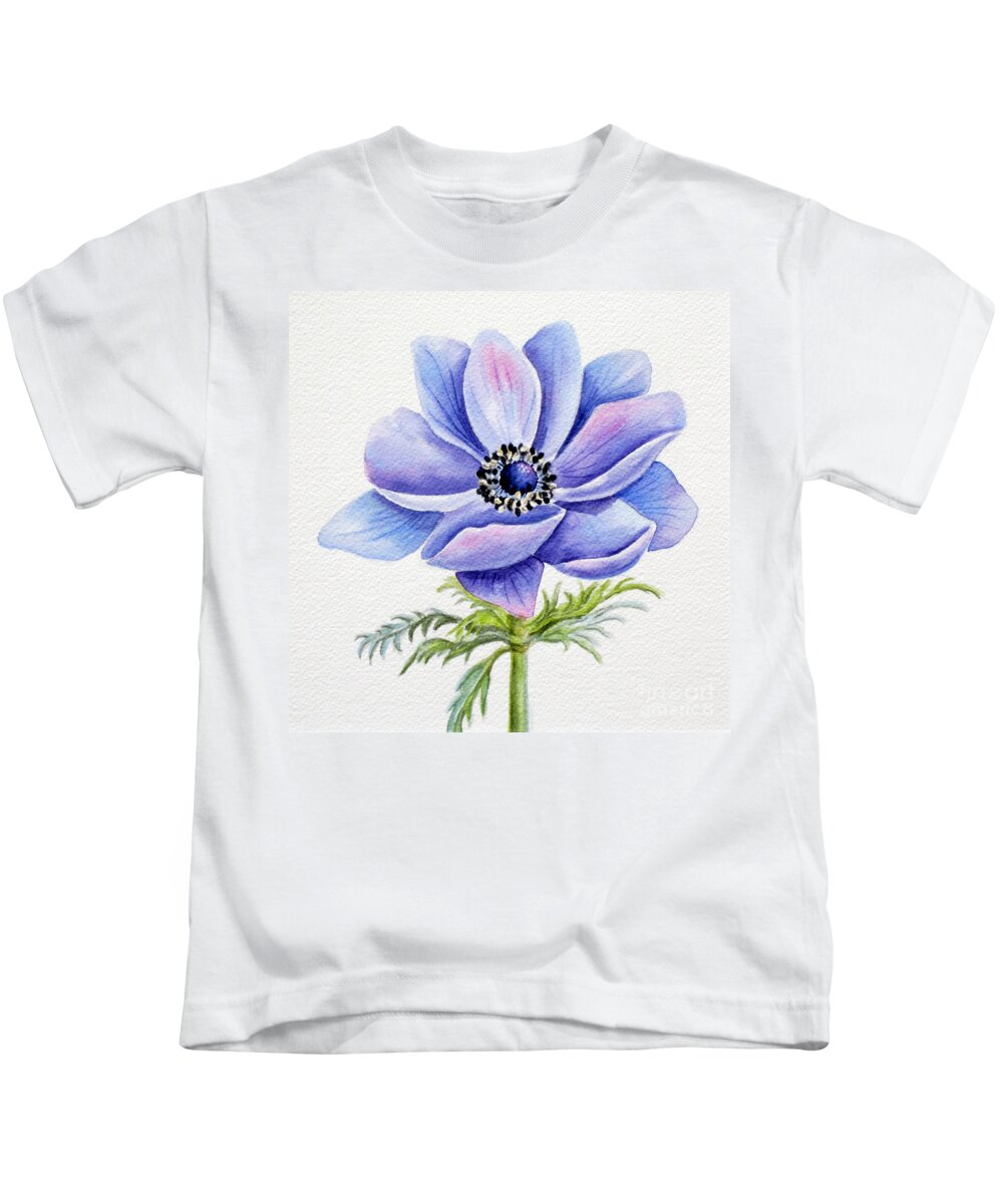 Anemone Kids T-Shirt featuring the painting Anemone by Deborah Ronglien