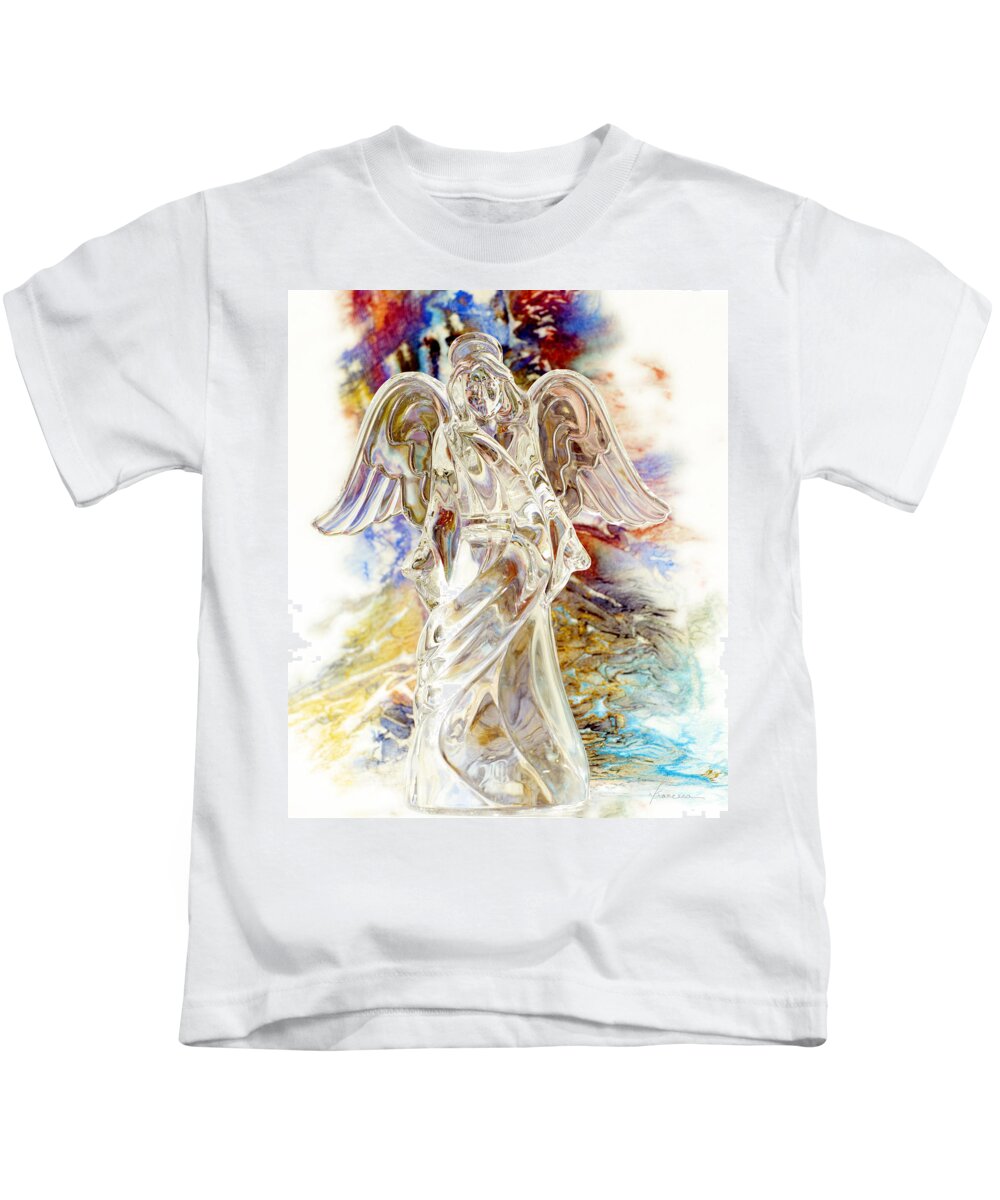 Angel Kids T-Shirt featuring the photograph Angel at the Cross by Frances Miller