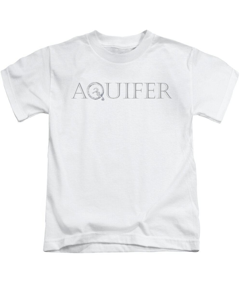 Logo Kids T-Shirt featuring the drawing Aquifer Logo White by Eduard Meinema