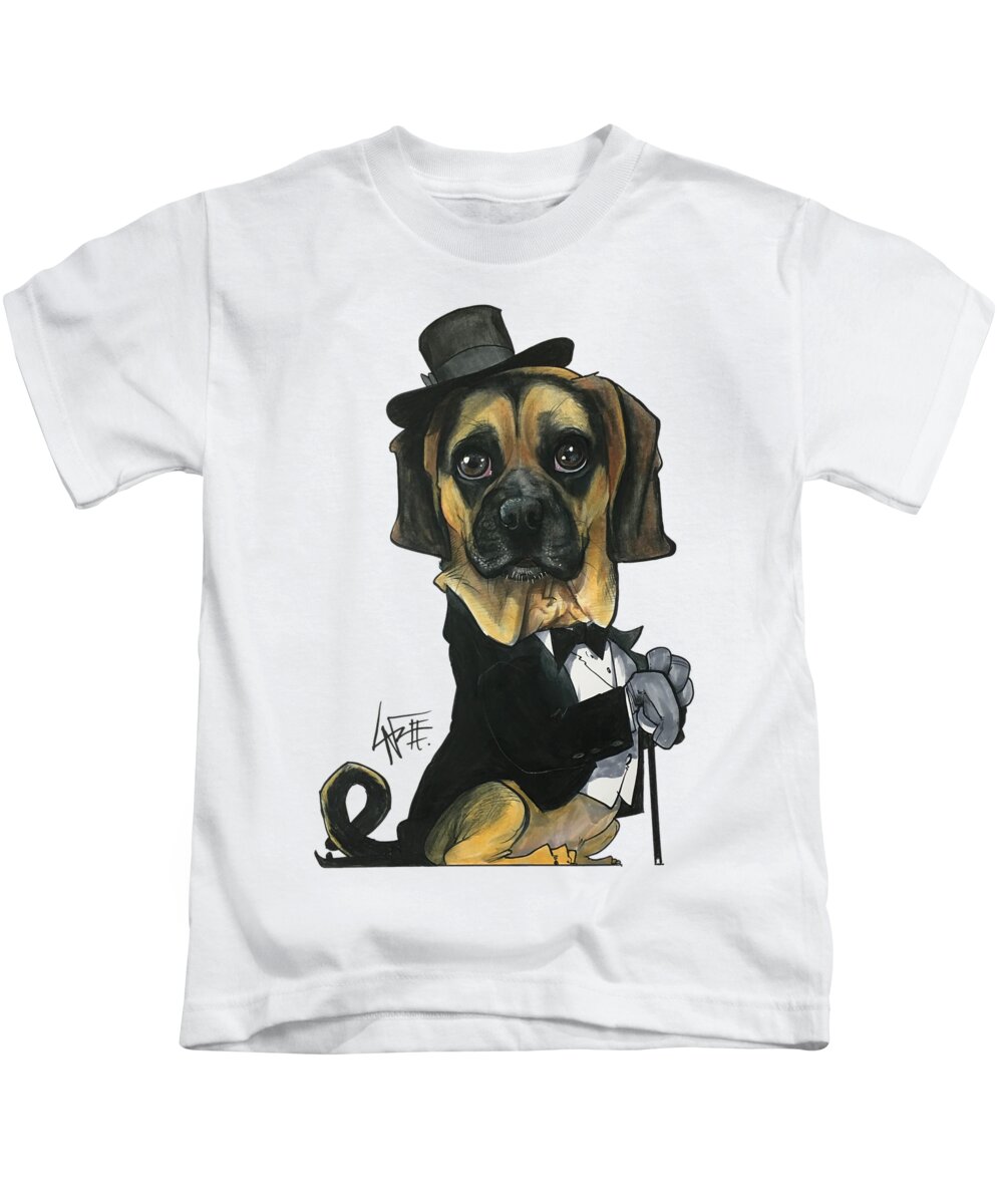 Arroyo Kids T-Shirt featuring the drawing Arroyo 18-1008 by Canine Caricatures By John LaFree