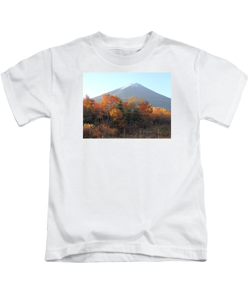 The Forest Of Creationaautumnamt. Fujiabeautiful Kids T-Shirt featuring the photograph The forest of creation by Kanna Fairy