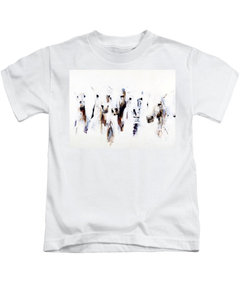 Horses Kids T-Shirt featuring the painting Band On The Run by Frances Marino