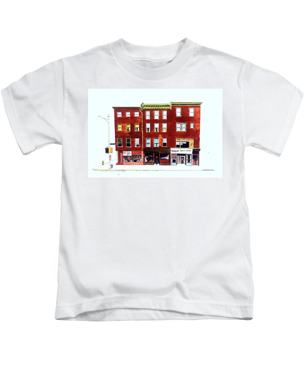 Wilmington De Kids T-Shirt featuring the painting Bean Pies by William Renzulli