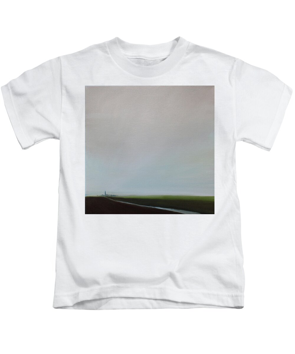 Tone Aanderaa Kids T-Shirt featuring the painting Big Sky by Tone Aanderaa