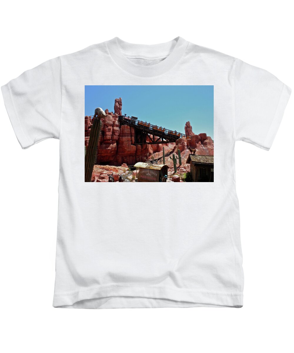 Thunder Mountain Kids T-Shirt featuring the photograph Big Thunder Mountain Walt Disney World MP by Thomas Woolworth