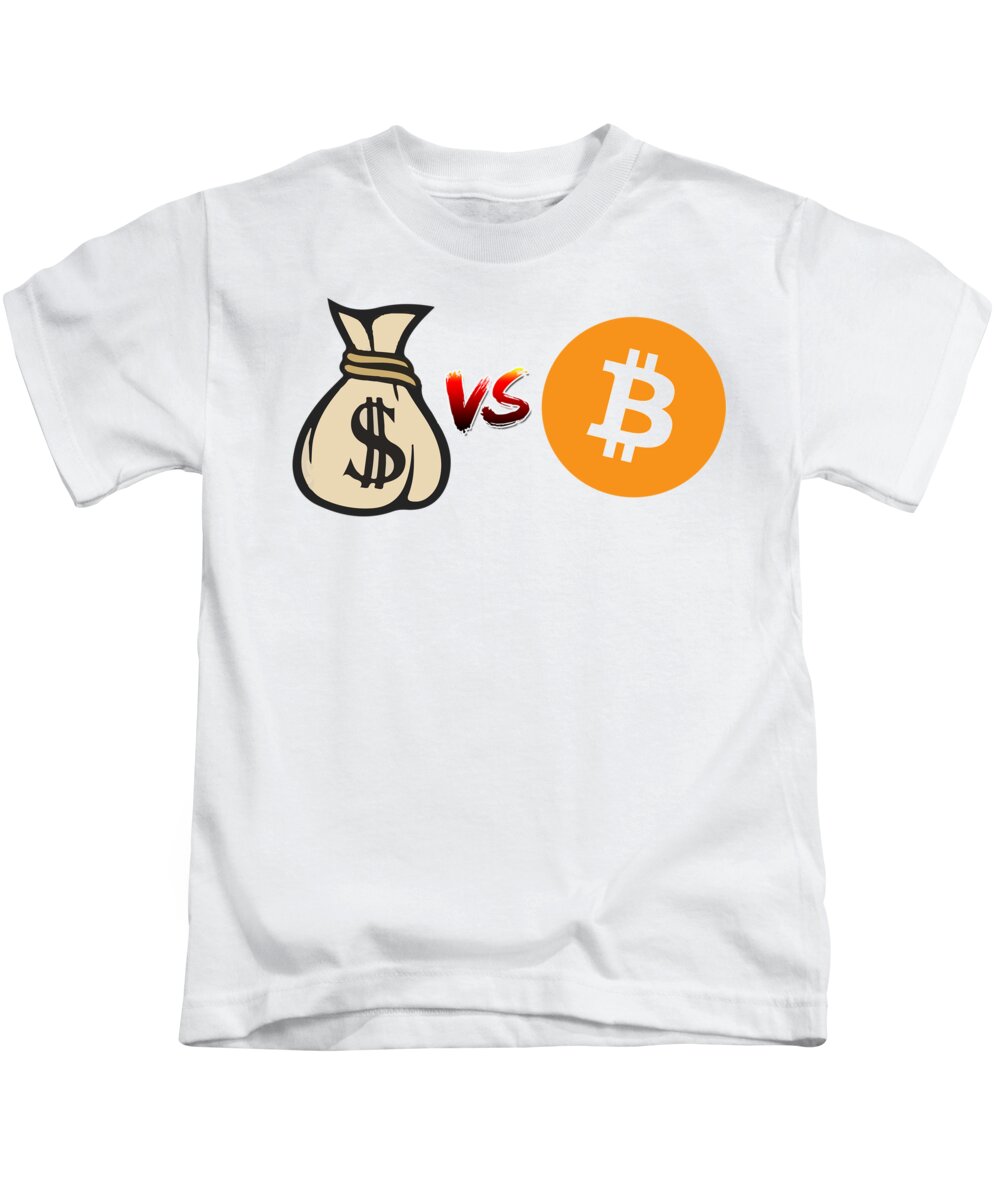 Bitcoin Kids T-Shirt featuring the photograph Bitcoin vs Fiat by Britten Adams