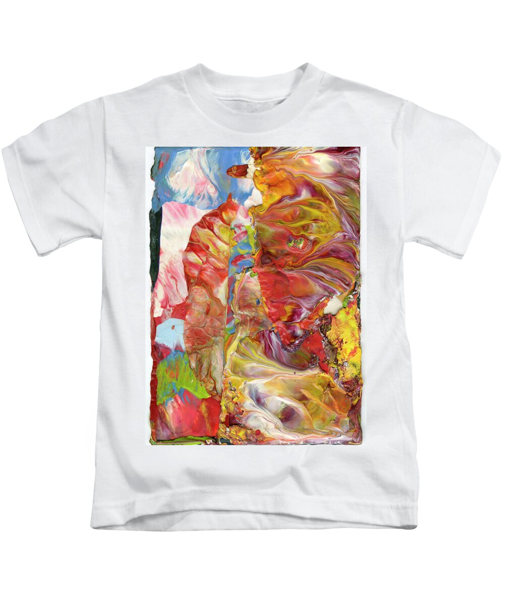 Abstract Metaphor Kids T-Shirt featuring the painting Blue Sky for Armageddon by Sperry Andrews