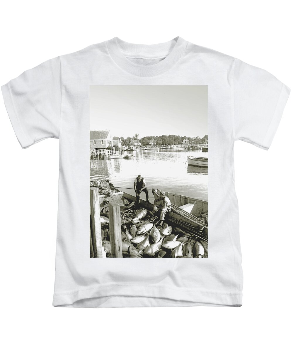 Bluefin Tuna Kids T-Shirt featuring the photograph Bluefin Tuna at Barnstable Harbor by Charles Harden