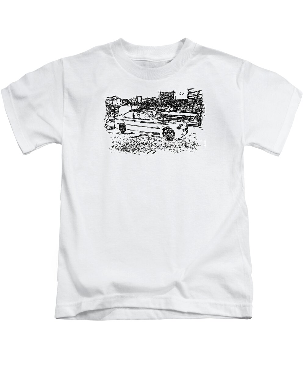 M3 Kids T-Shirt featuring the photograph BMW M3 Sketch by Nicholas Small