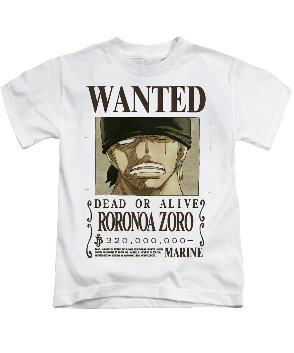 Bounty Zoro Wanted One Piece Kids T Shirt For Sale By Aditya Sena