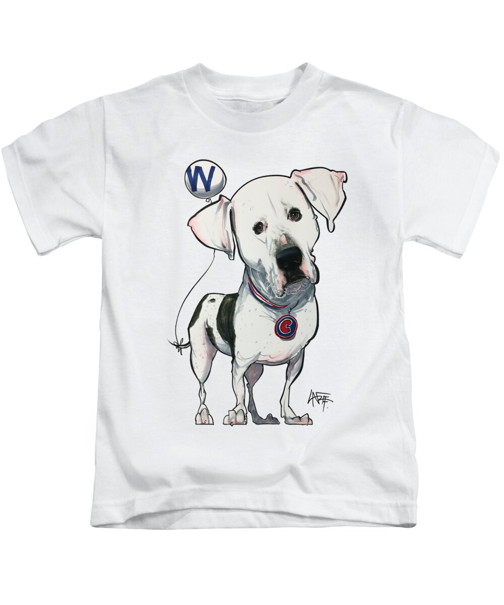 Pet Portrait Kids T-Shirt featuring the drawing Boyd 3377 by Canine Caricatures By John LaFree