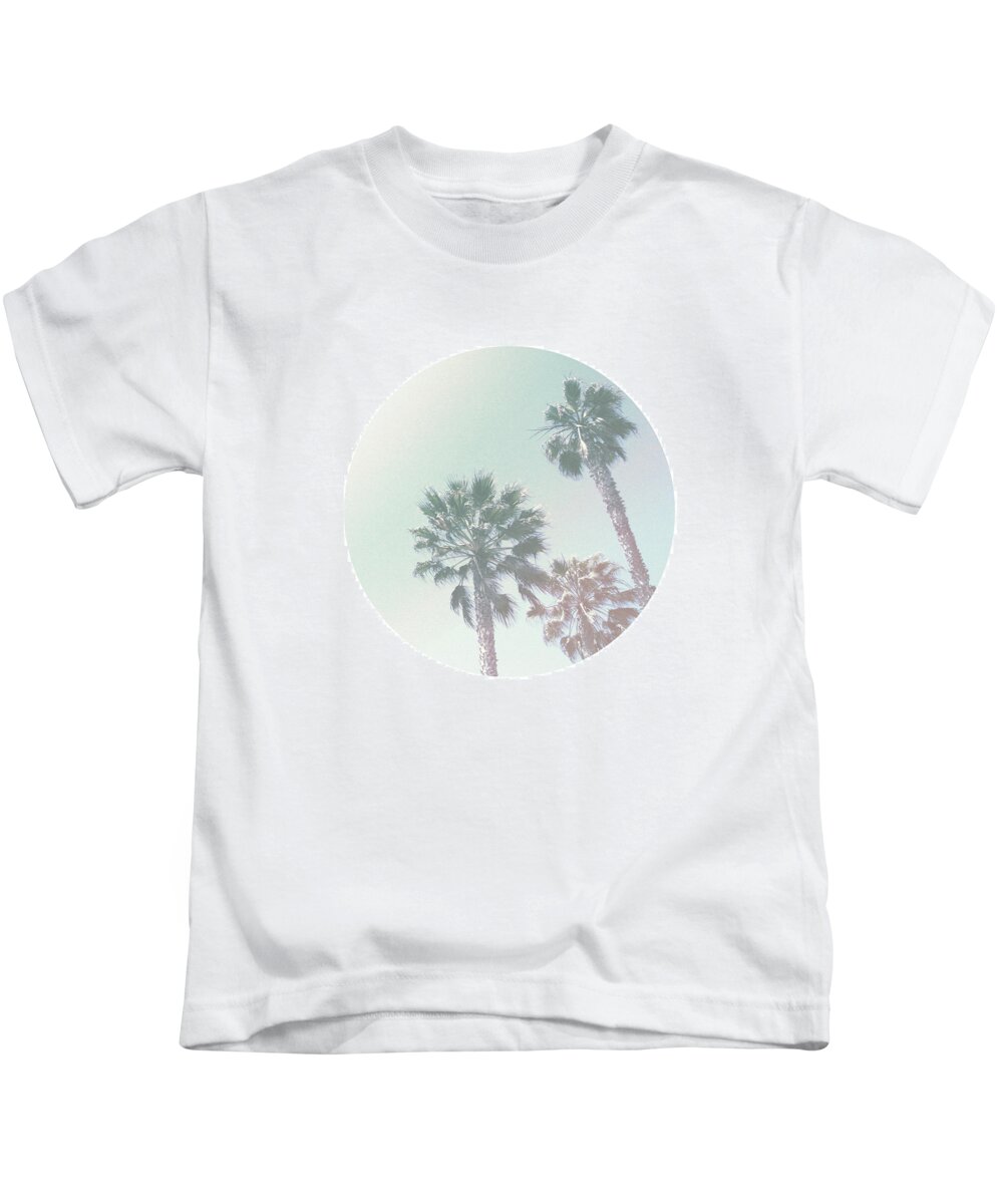 Pastel Kids T-Shirt featuring the photograph Breezy Palm Trees- Art by Linda Woods by Linda Woods