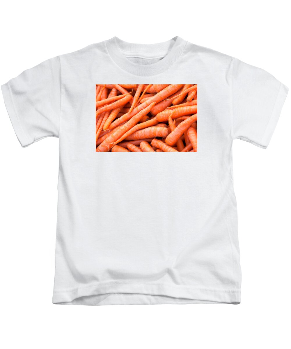 Carrot Kids T-Shirt featuring the photograph Bunch of Carrots by Todd Klassy