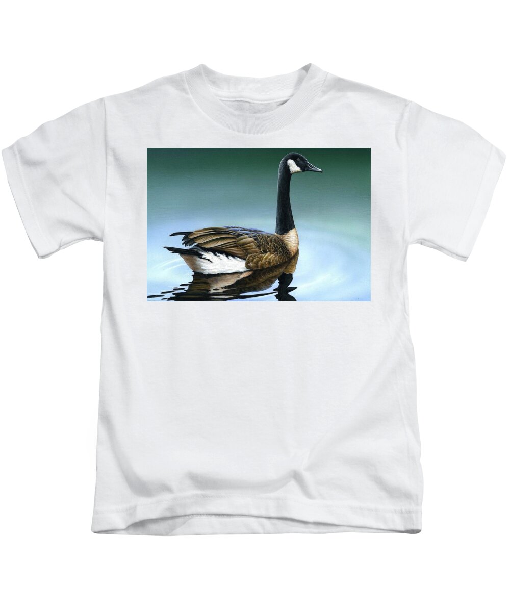 Goose Kids T-Shirt featuring the painting Canada Goose II by Anthony J Padgett