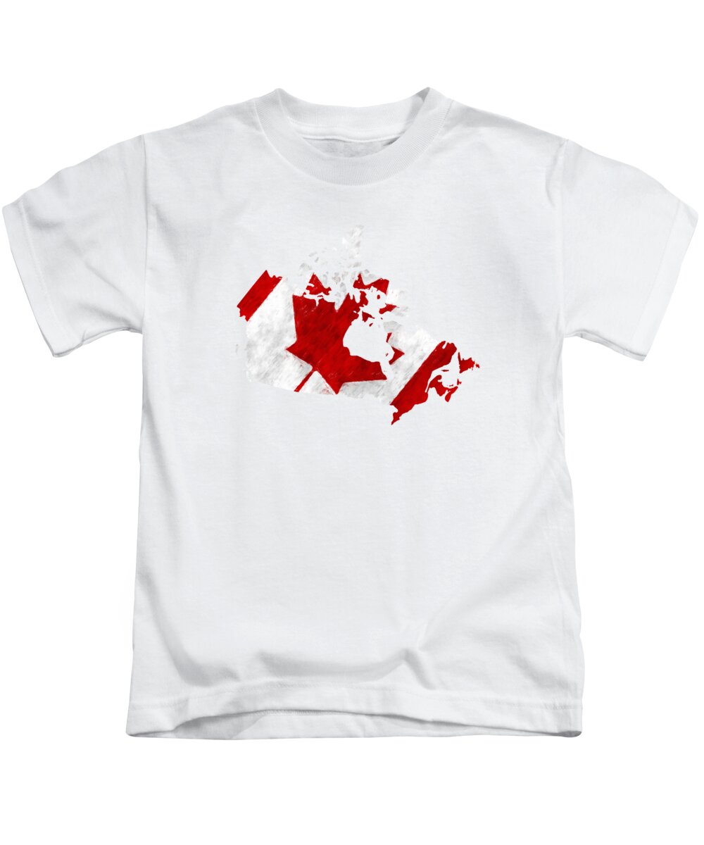 Canada Map Art with Design Kids T-Shirt by World Art Prints And - Merch