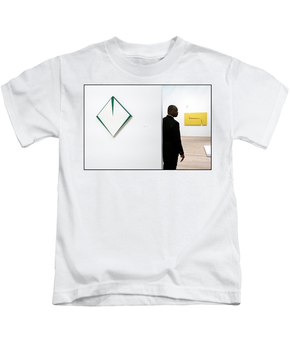 Amarillo Dos (1971) Kids T-Shirt featuring the photograph Carmen Herrera At The Whitney 1 by Frank Winters