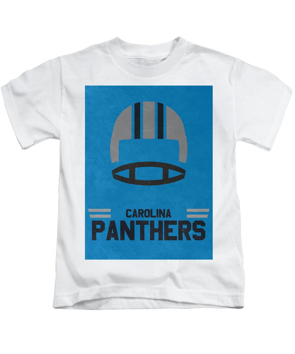 Carolina Panthers Vintage Art Kids T-Shirt by Joe Hamilton - Pixels