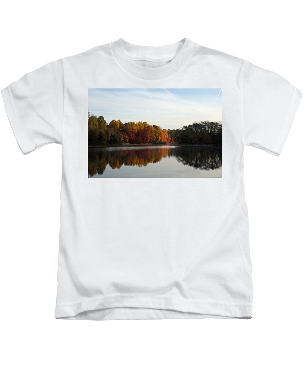 Centennial Kids T-Shirt featuring the photograph Centennial Lake Autumn - Fall Dressing by Ronald Reid