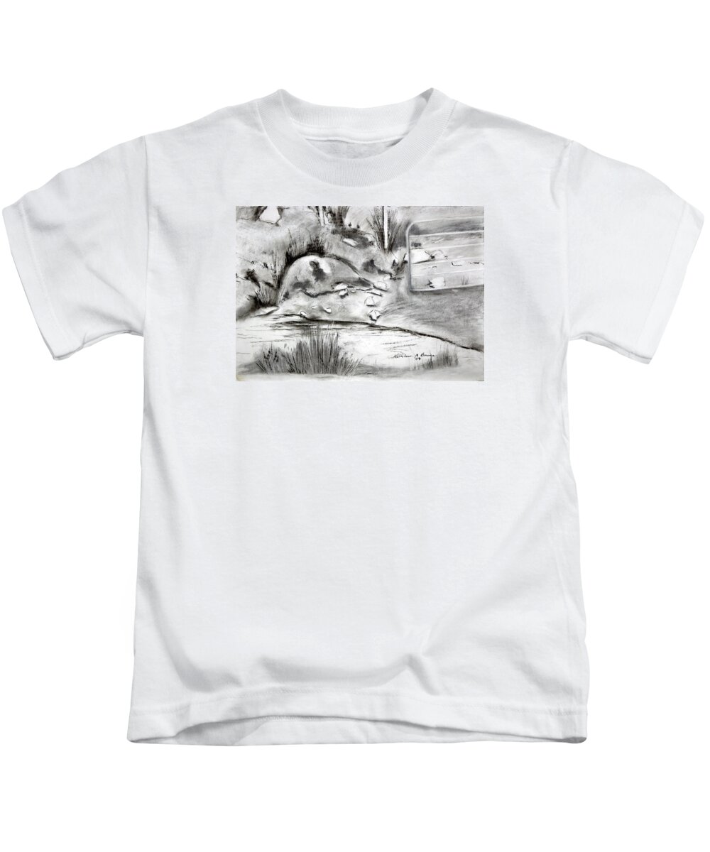  Kids T-Shirt featuring the painting Pat's Field by Kathleen Barnes