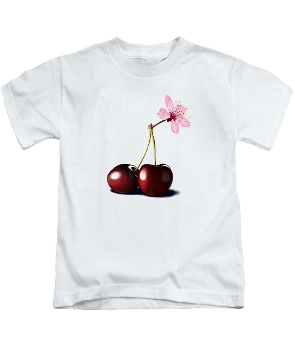 Illustration Kids T-Shirt featuring the drawing Cherry Blossom by Rob Snow