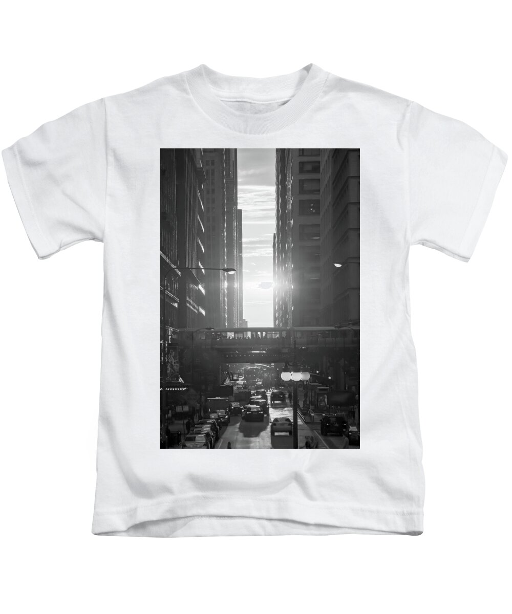 Chicago Kids T-Shirt featuring the photograph ChicagoHenge BW by Tony HUTSON